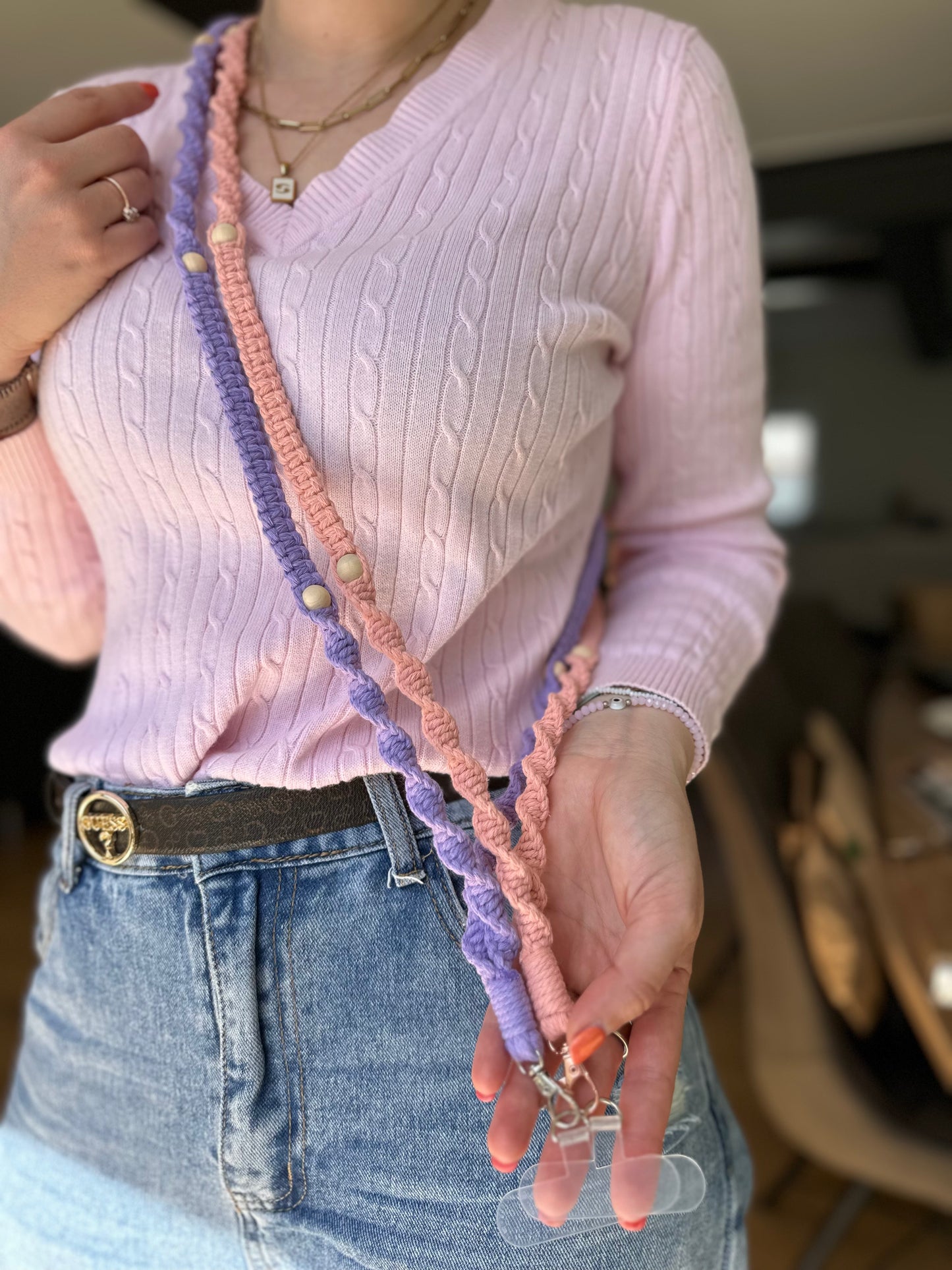 Twisted Chain - Handykette gekordelt (lang)